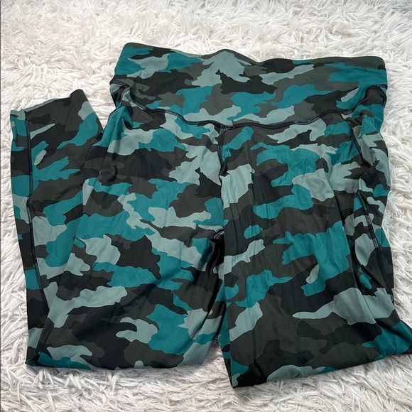 Lululemon Base Pace High-Rise Running Tight 25" Heritage 365 Camo Tidewater Teal - Picture 3 of 6